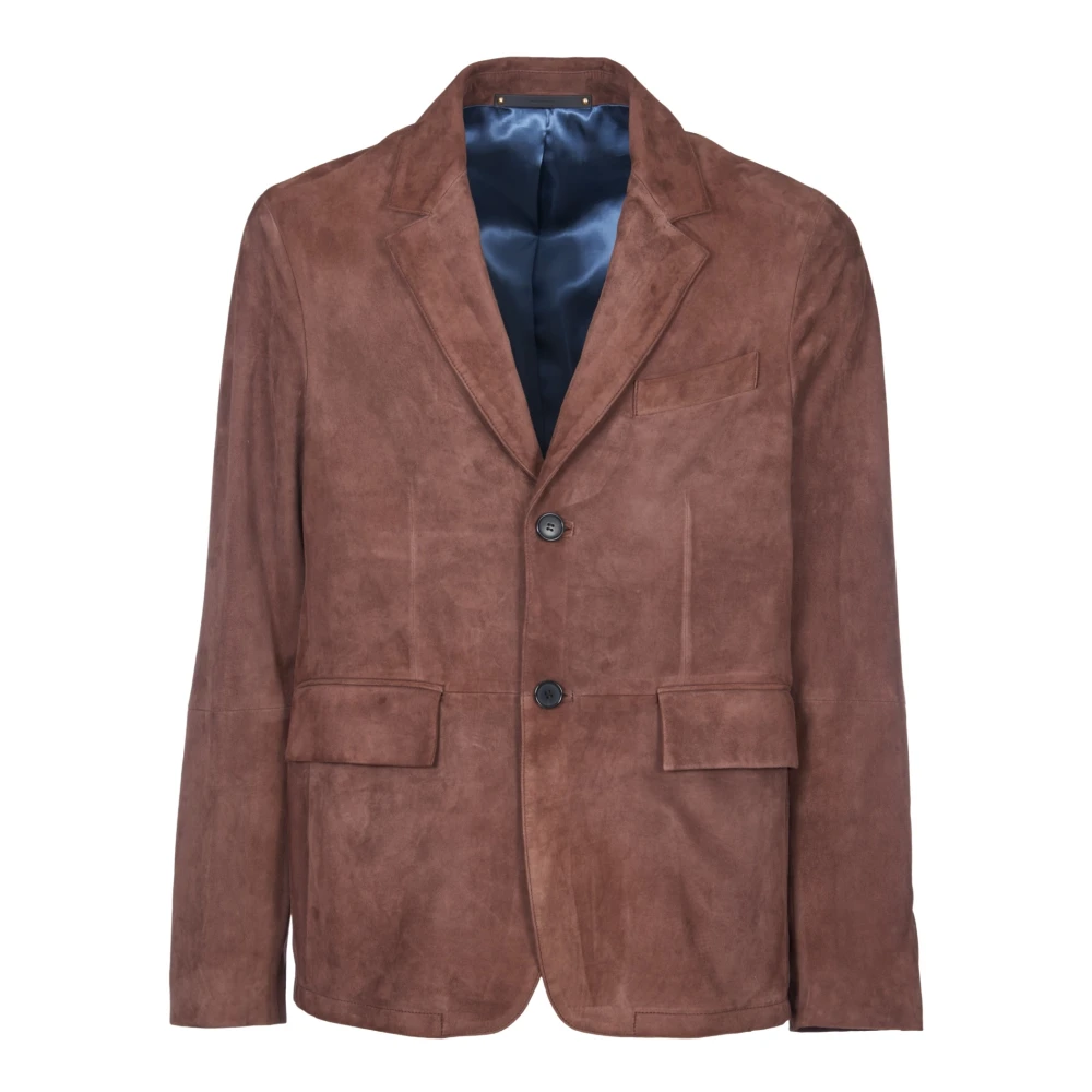 PS By Paul Smith Bruine Deconstructed Jas met Zwarte Knopen Brown Heren
