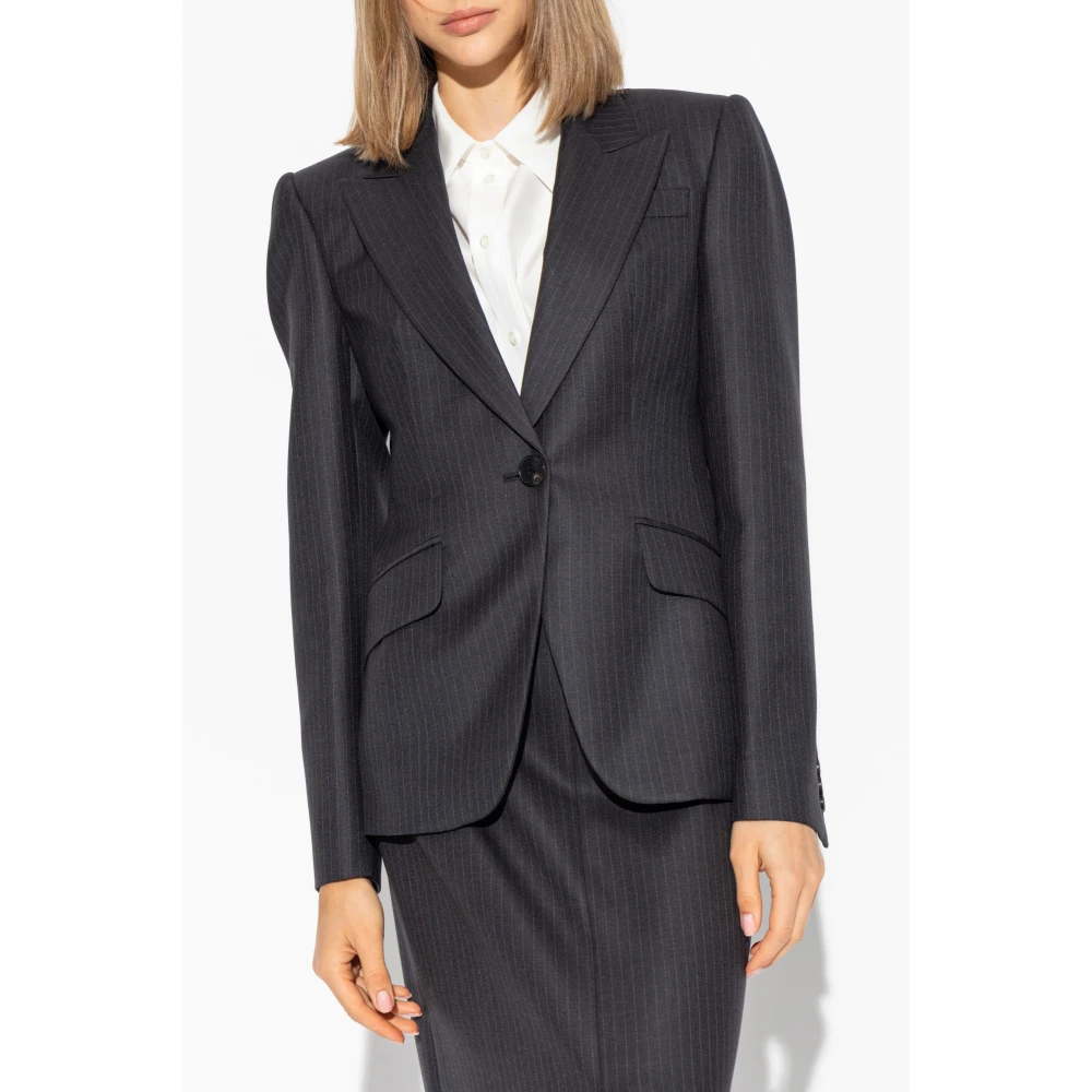 alexander mcqueen Blazer met gestreept patroon Gray Dames