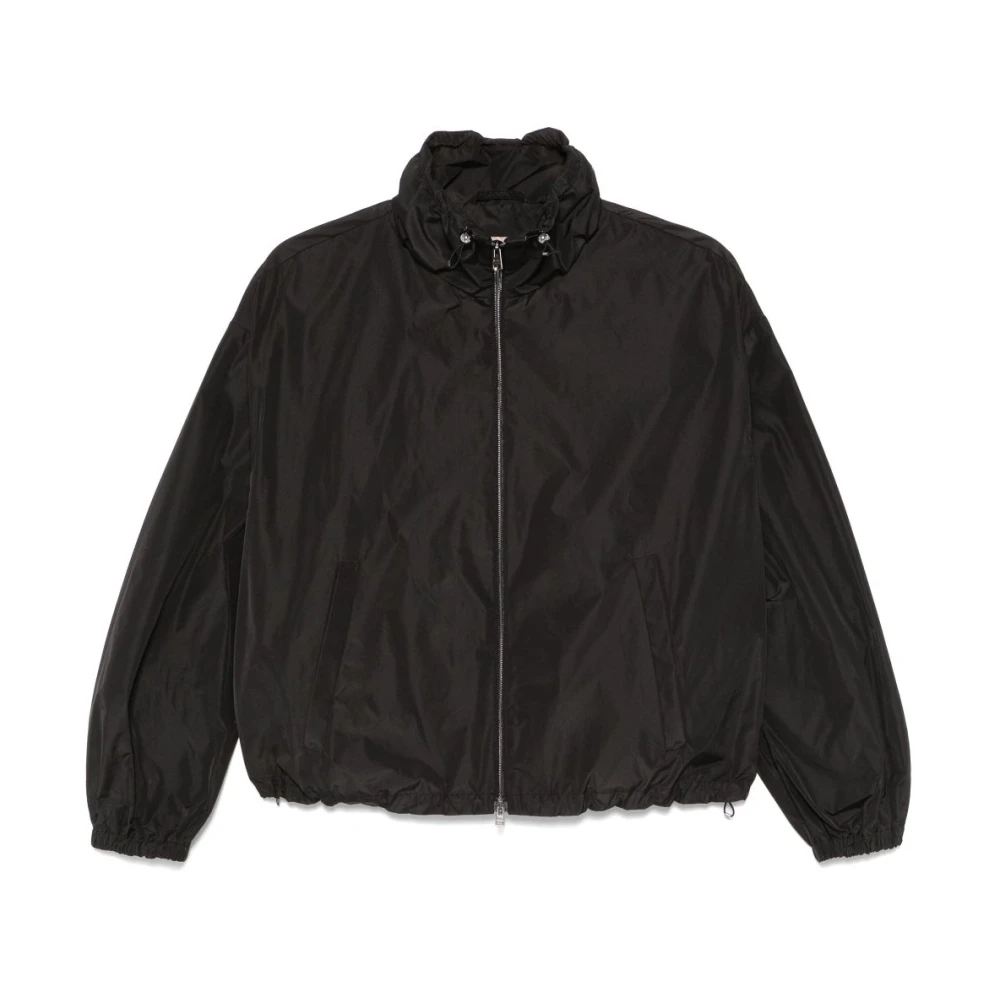 Herno Zwarte Taffeta Jas met Rits Black Dames