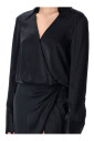black-satin-shirt-dress-with-v-neck