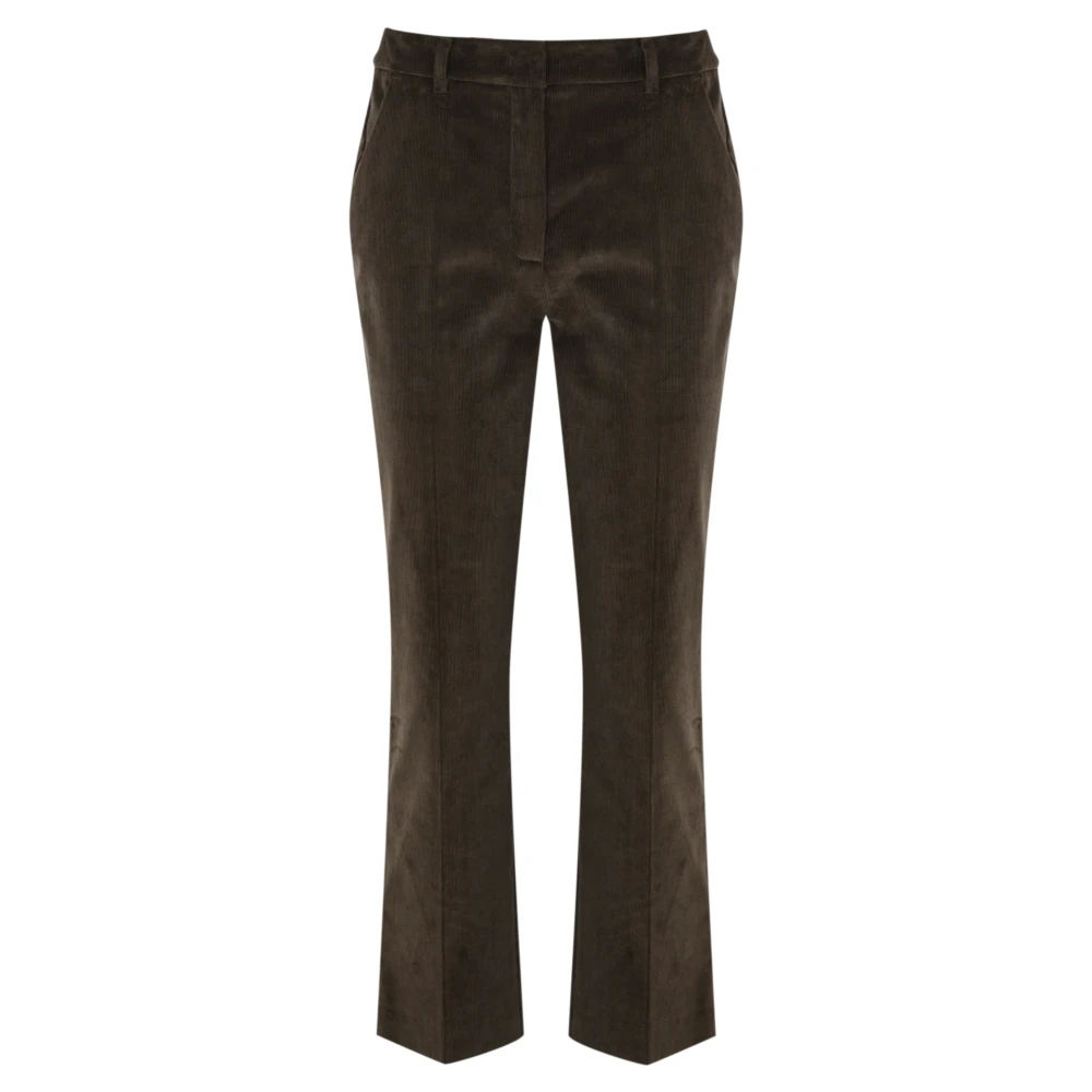 Max Mara Weekend Bruine Fluwelen Flared Broek Brown Dames