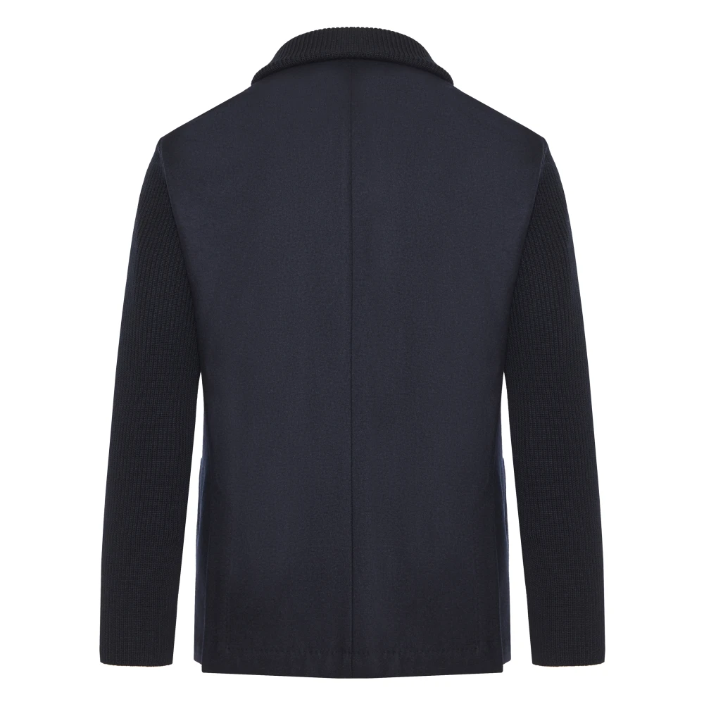 Hugo Boss Wollen jas met 2 knopen Blue Heren