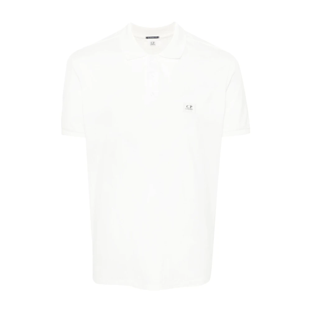 C.p. Company Men's White Logo Polo Shirt - Polo Shirts - 2XL - Tops