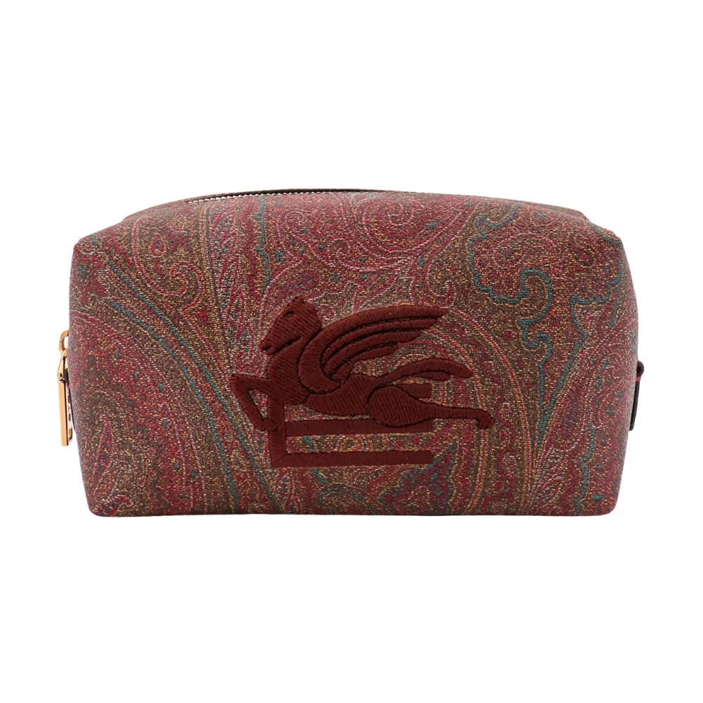 ETRO Paisley Beauty Case met Pegaso Logo Brown Heren