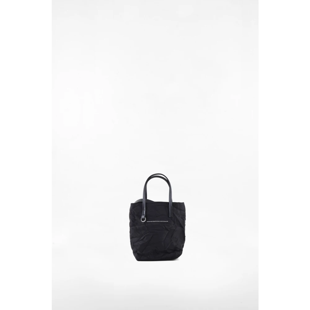 MM6 Maison Margiela Nylon Leren Contrasttassen Black Dames