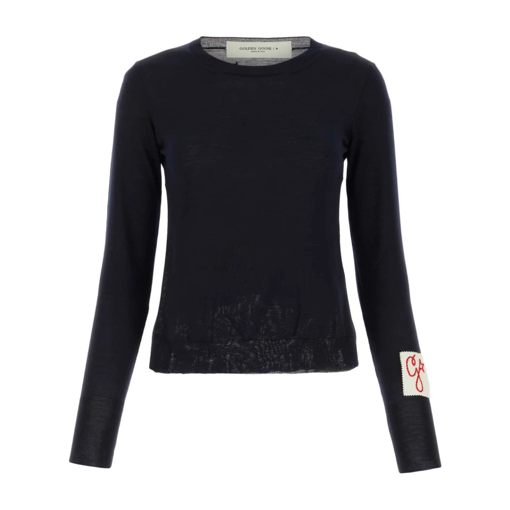 Golden Goose Women's Black Round-Neck Knitwear, Xs, Wool Jumper Knitwear