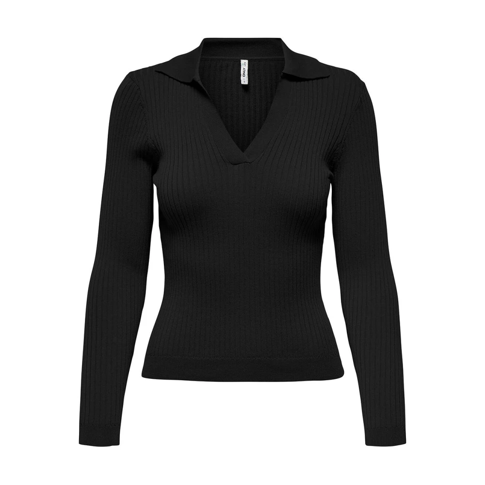 Only Life Polo Pullover Gebreid Black Dames