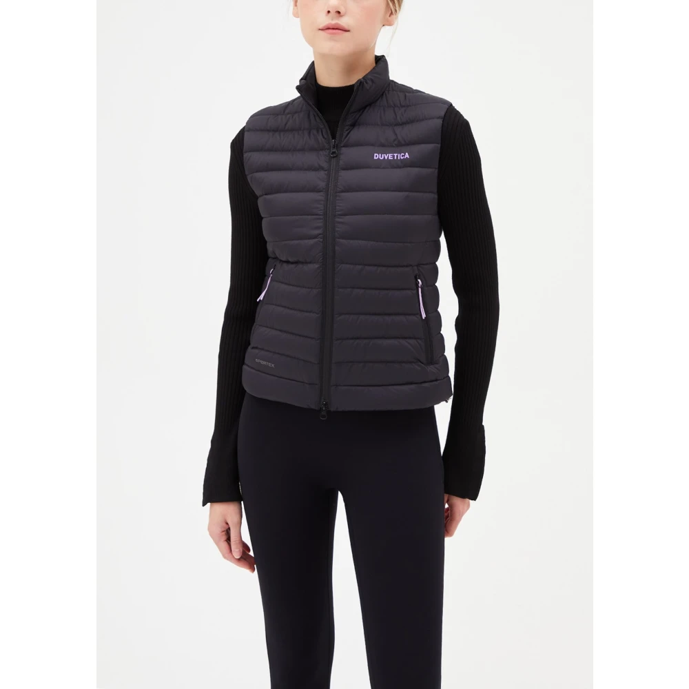 duvetica Zwarte Buitenkleding Vest Aw24 Black Dames