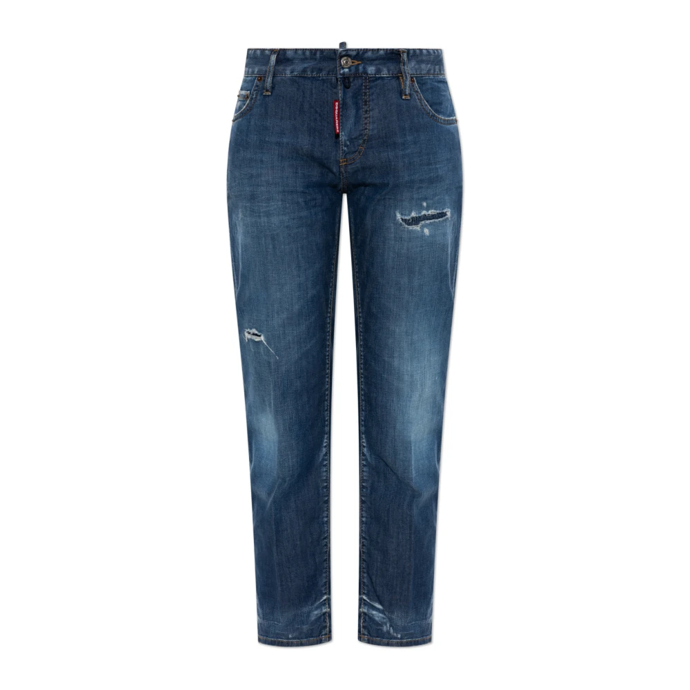 Dsquared2 Women's Blue Cropped Jeans, Xs, Jenna Jeans