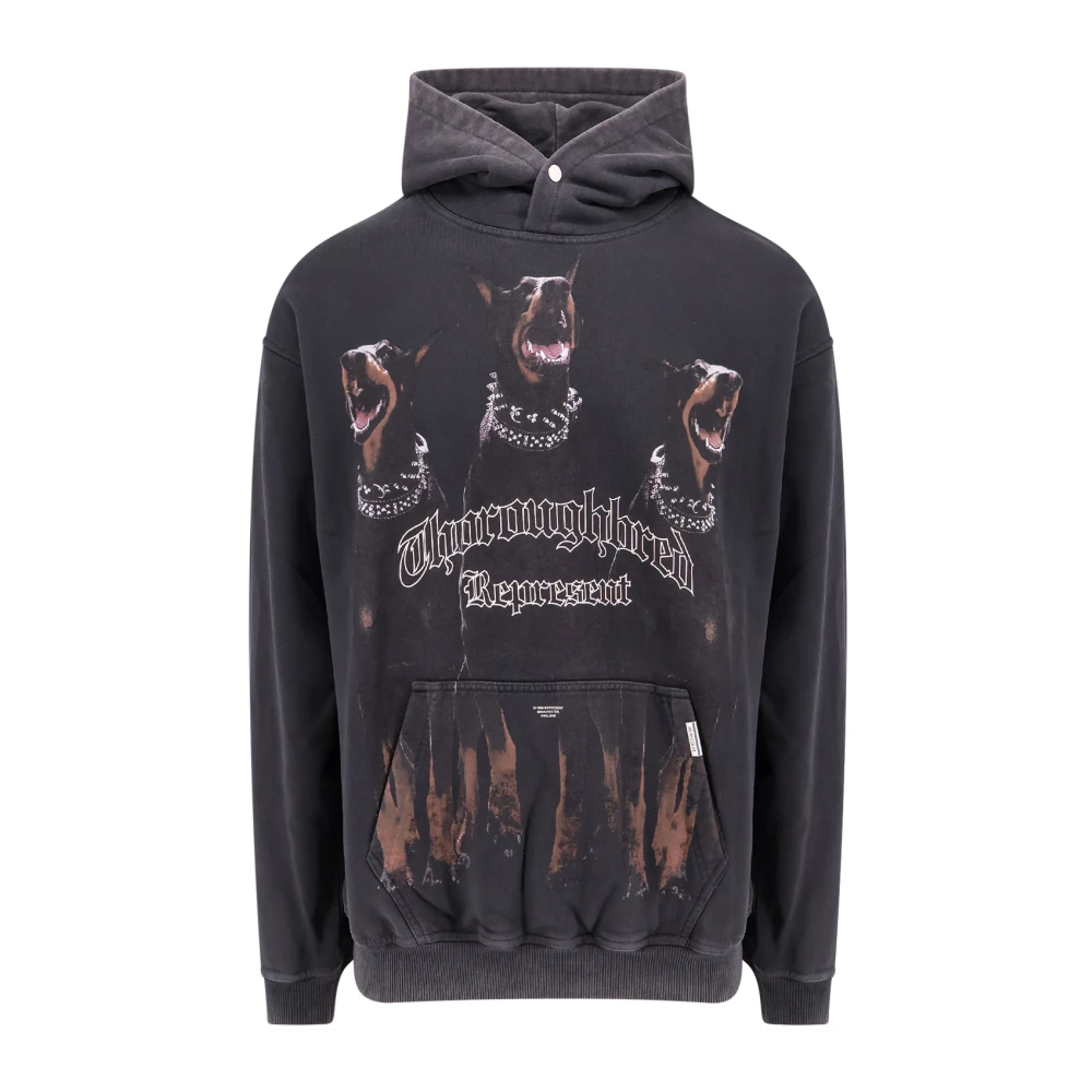 Represent Thoroughbred Print Katoenen Sweatshirt Black Heren