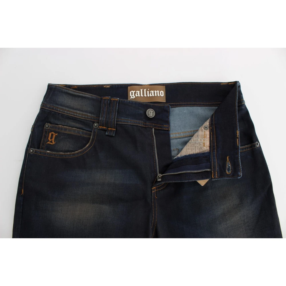 John Galliano Blauwe Wassing Boyfriend Fit Jeans Blue Dames