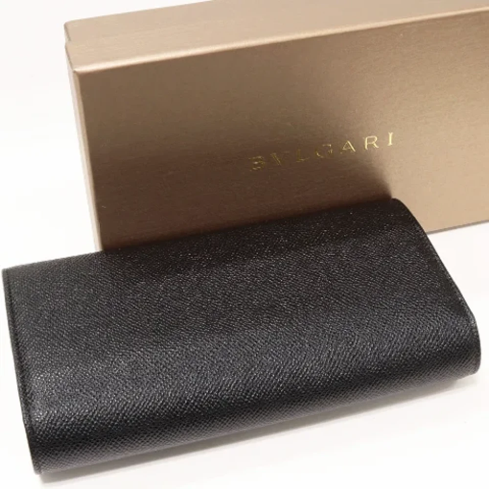 Bvlgari Vintage Pre-owned Leather wallets Black Dames