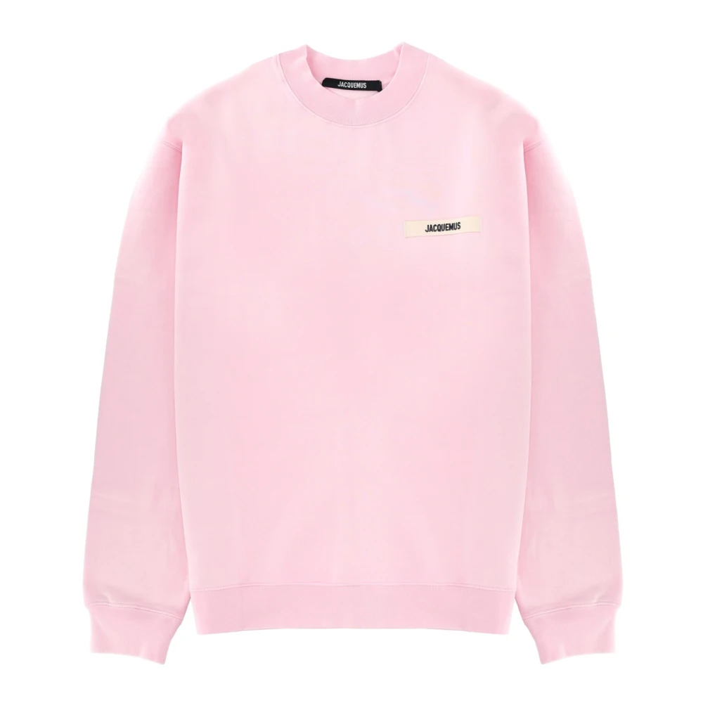 Jacquemus Pink Sweatshirts, Male, Xl, Le Sweatshirt Gros Grain