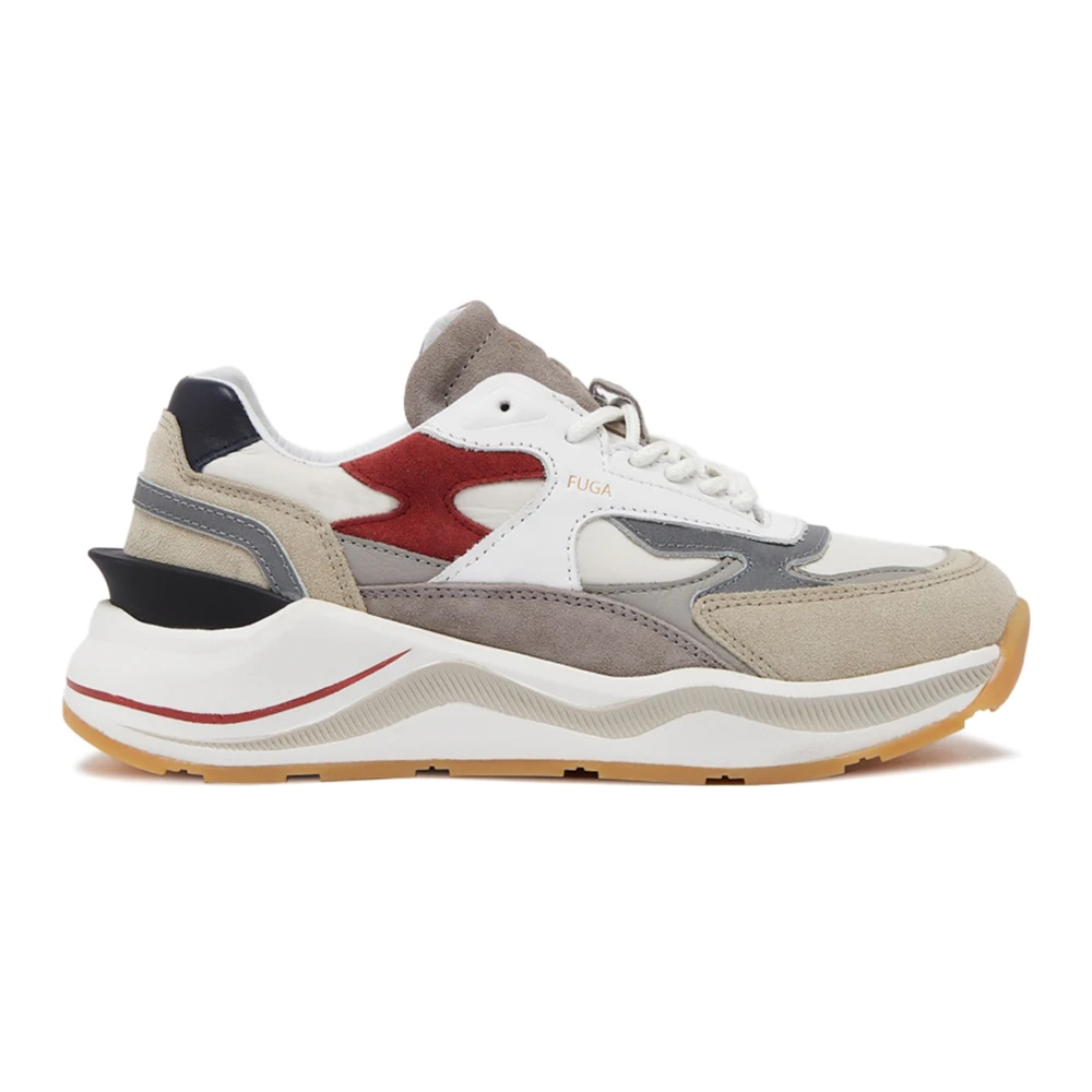 D.a.t.e. Women's Multicolor Sneakers,, Ivory Trainers With Beige And Burgundy Details Size 5 Uk
