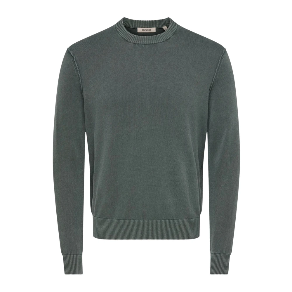 Maglione Only & Sons Onsgarson Ls Reg Wash Crew Knit Vd Uomo Verde Extra Grande - Immagine 3