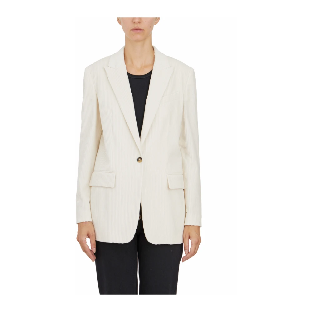 Dondup Single-Breasted Blazer Beige Dames