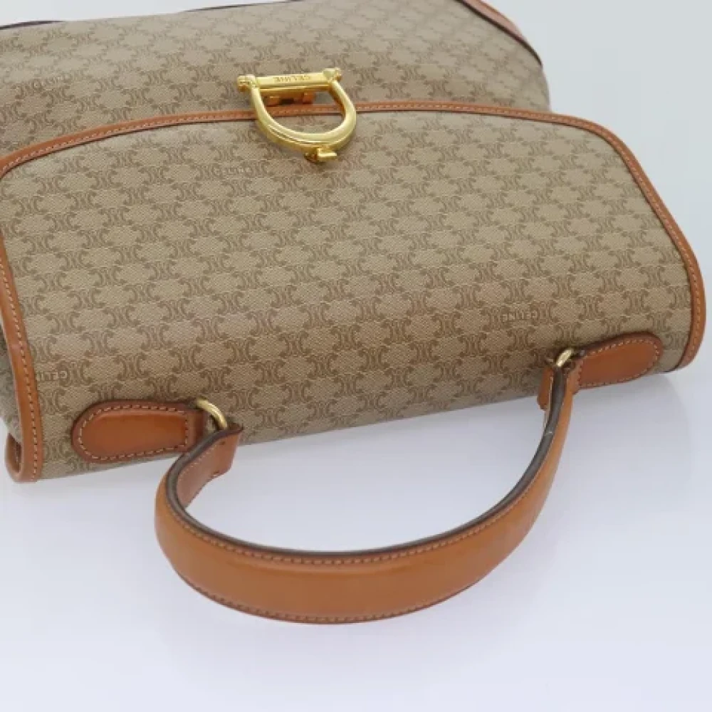 Celine Vintage Pre-owned Leather handbags Beige Dames