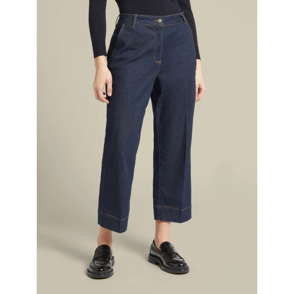 Elena Mirò Wide Trousers Blue Dames