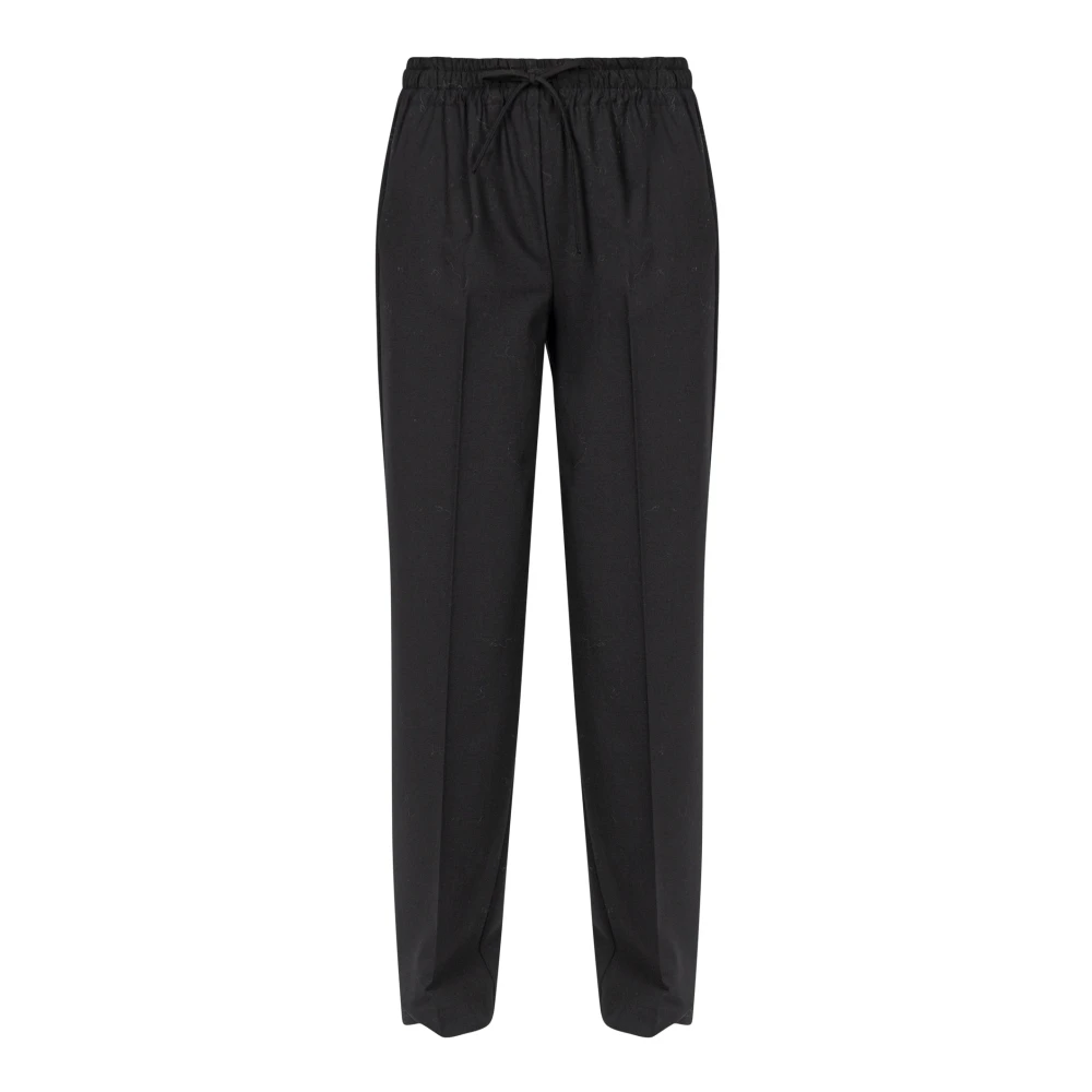 Ottod'Ame Wijde broek van wolmix Black Dames