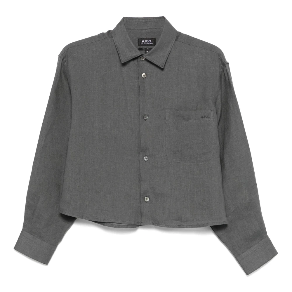 A.p.c. Sophie Linnen Overhemd Gray Dames