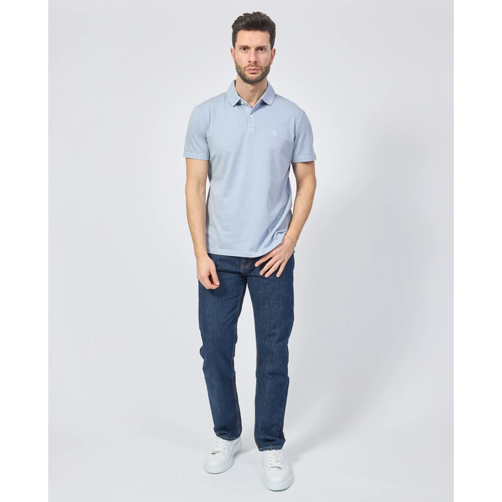 Ecoalf Biologisch Katoen Blauw Poloshirt Blue Heren