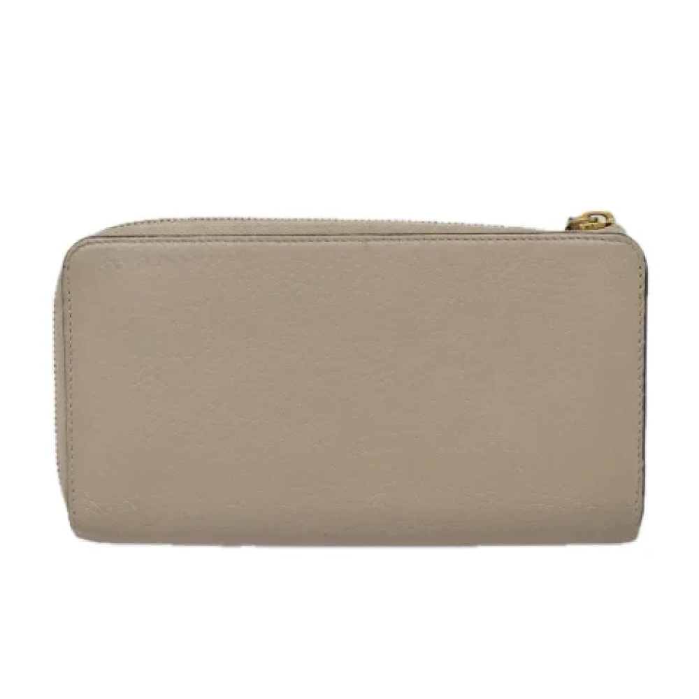 Louis Vuitton Vintage Pre-owned Leather wallets Beige Dames