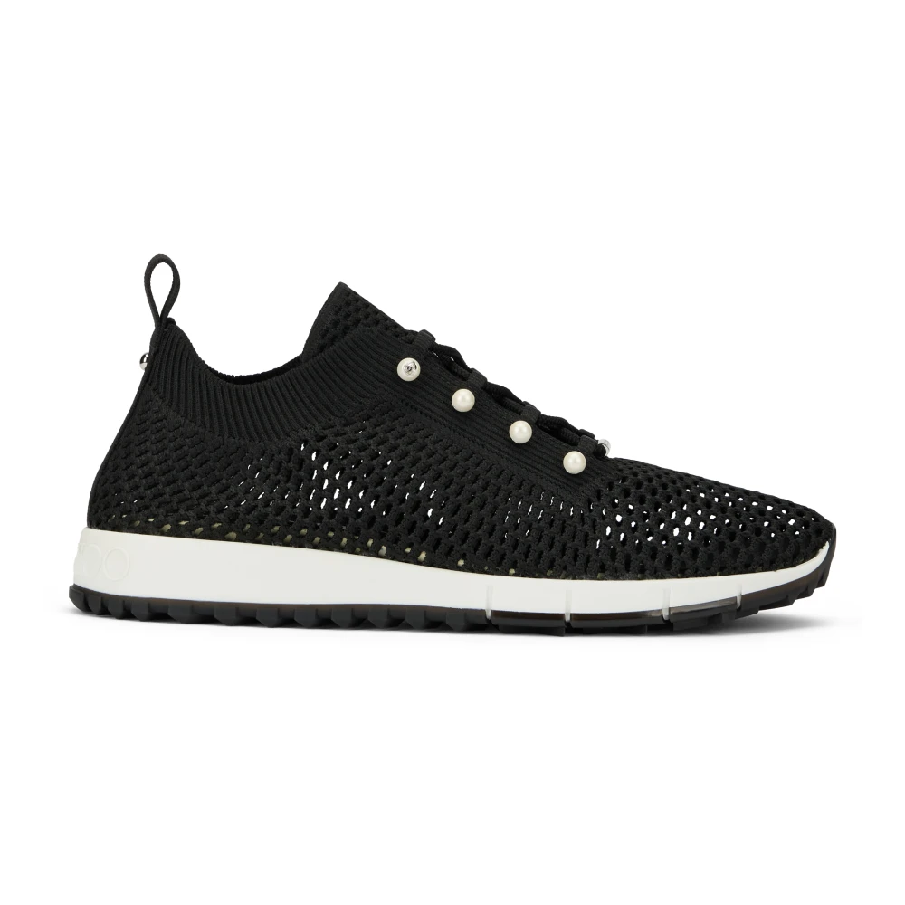 Jimmy Choo Veles Crochet Knit Sneakers Dames Schoenen Zwart