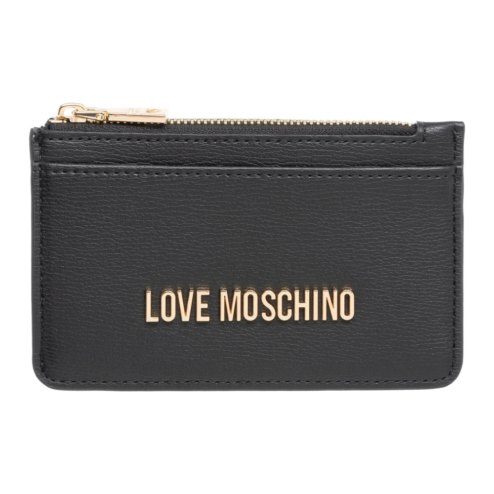 Love Moschino Logo Creditcardhouder met Rits Black Dames
