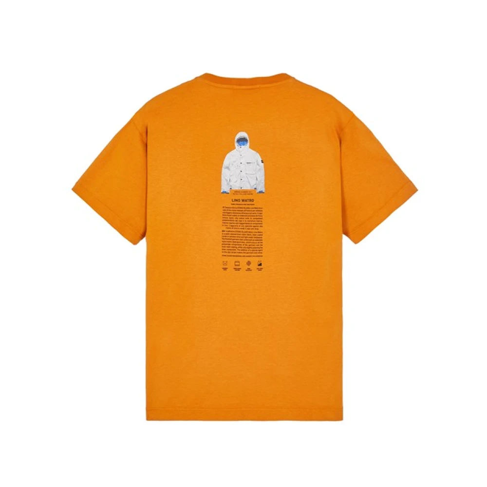 Stone Island Slim-Fit Tee met Logo Borduurwerk Orange Heren