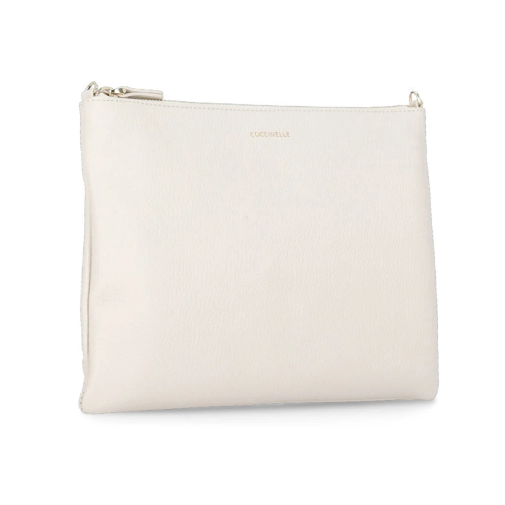 Coccinelle Ivoor Pochette van Kiezel Leer voor Vrouw Beige Dames
