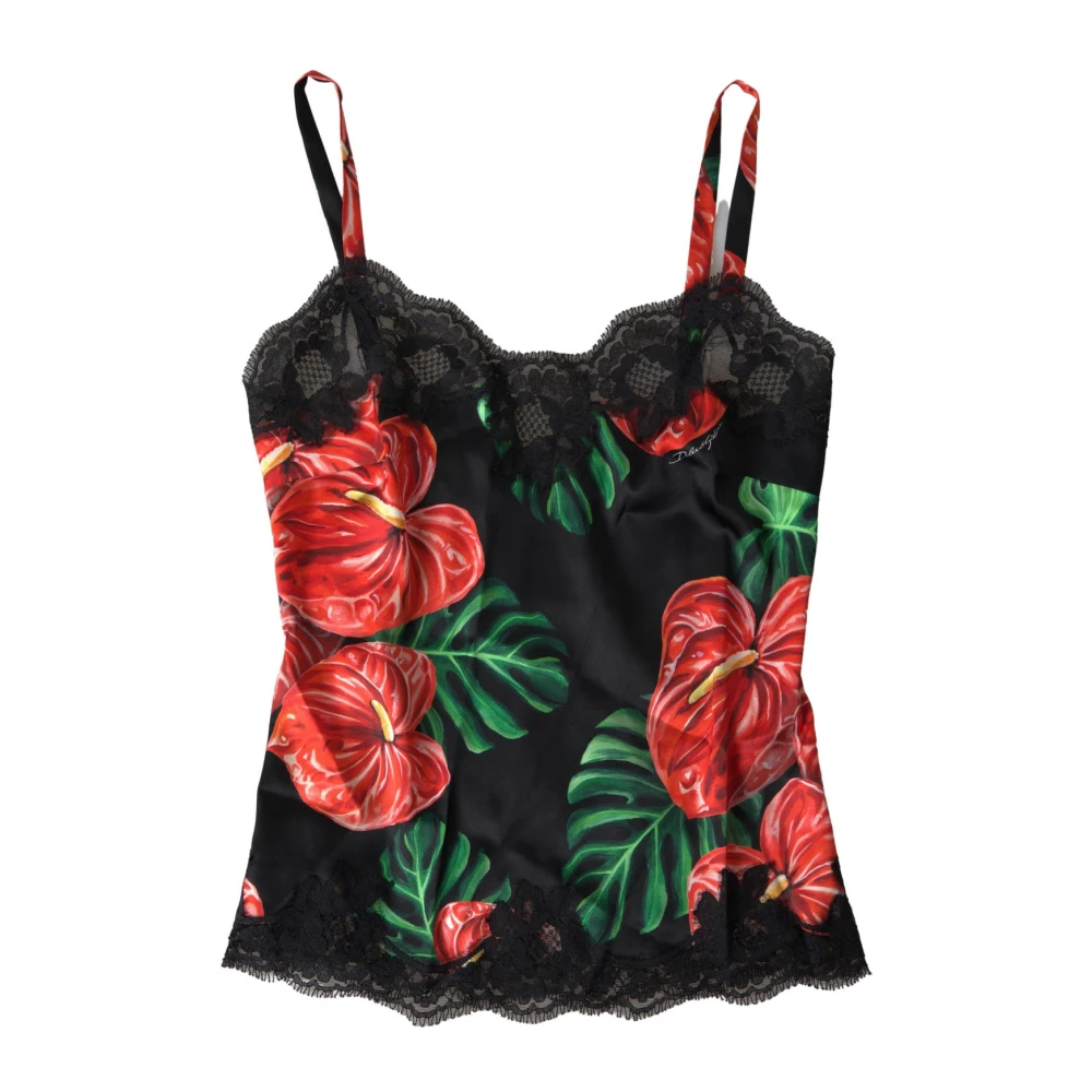 Dolce & Gabbana Women's Anthurium Print Silk Camisole Top