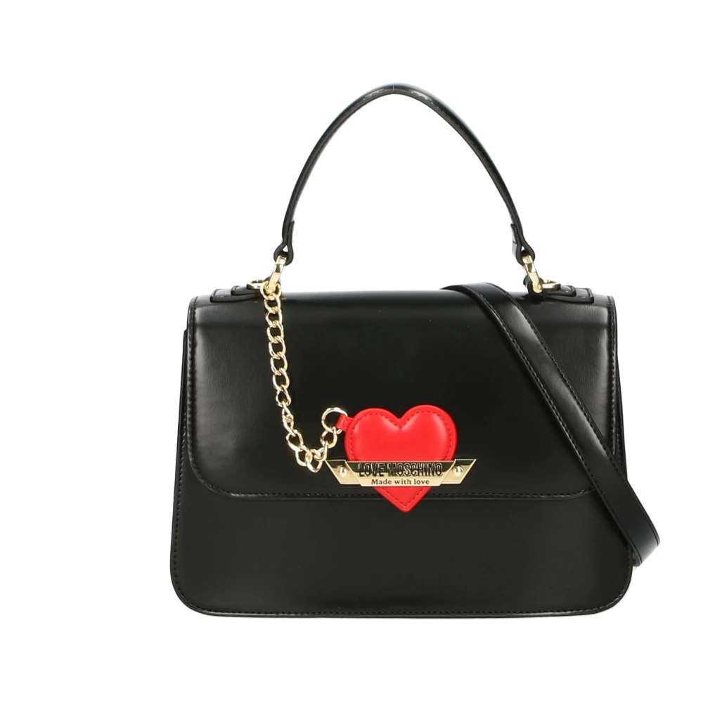 Love Moschino Zwarte Schoudertas Verstelbare Band Kunstleer Black Dames