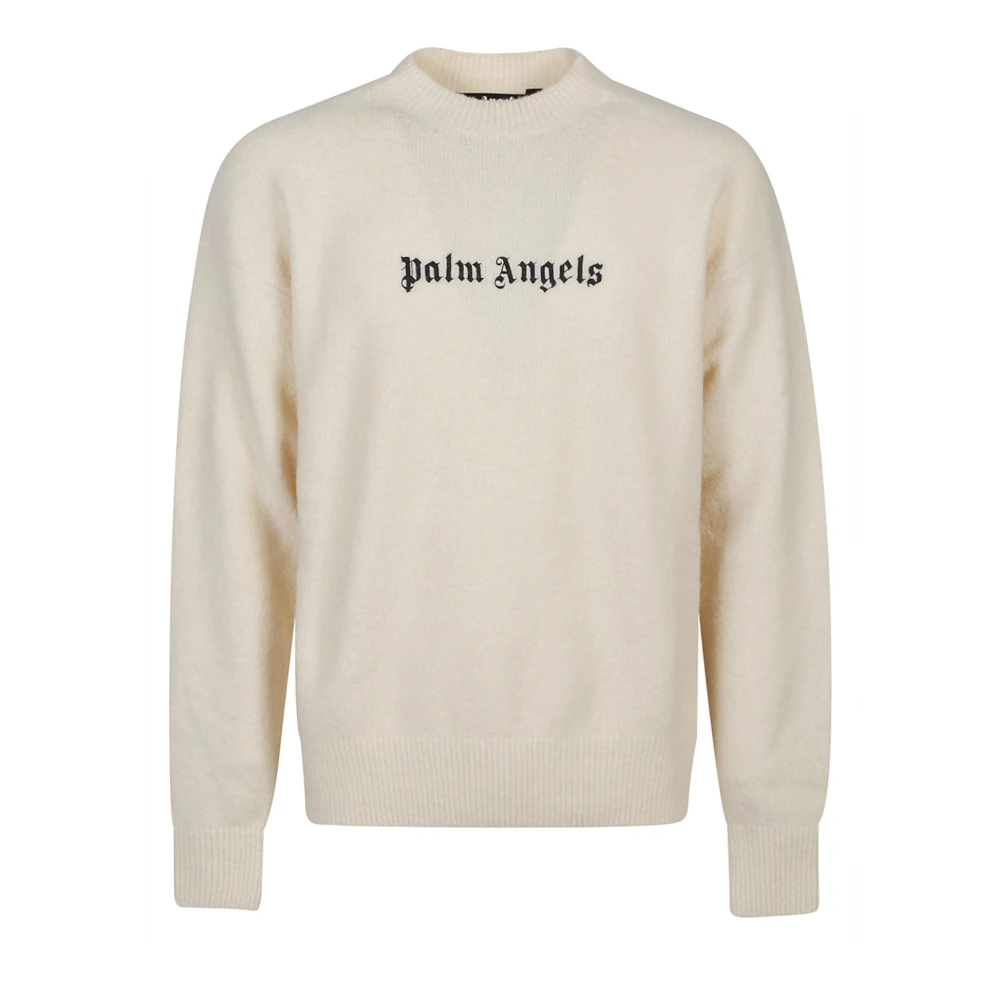 Palm Angels Wit Zwart Classic Logo Sweater White Heren