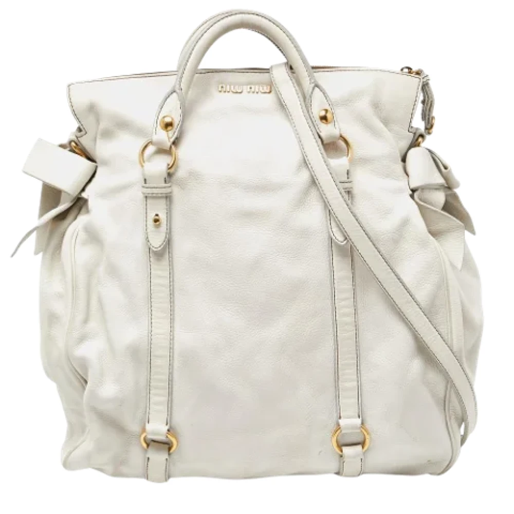 Miu Pre-owned Leather handbags White Dames