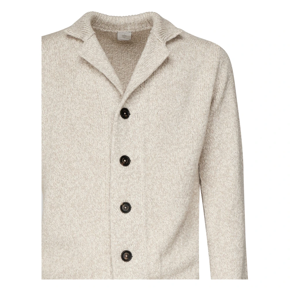 Eleventy Gestreepte Vest met Hoge Kraag Beige Heren