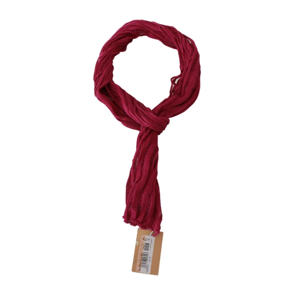 John Galliano Women's Red Scarves, One Size, Bordeaux Neck Wrap Shawl Foulard Scarf