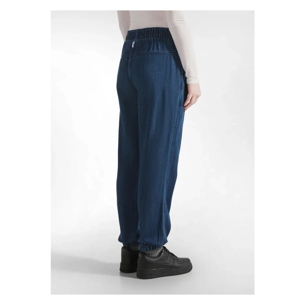 Deha Donkerblauwe Denim Jogger Broek Blue Dames