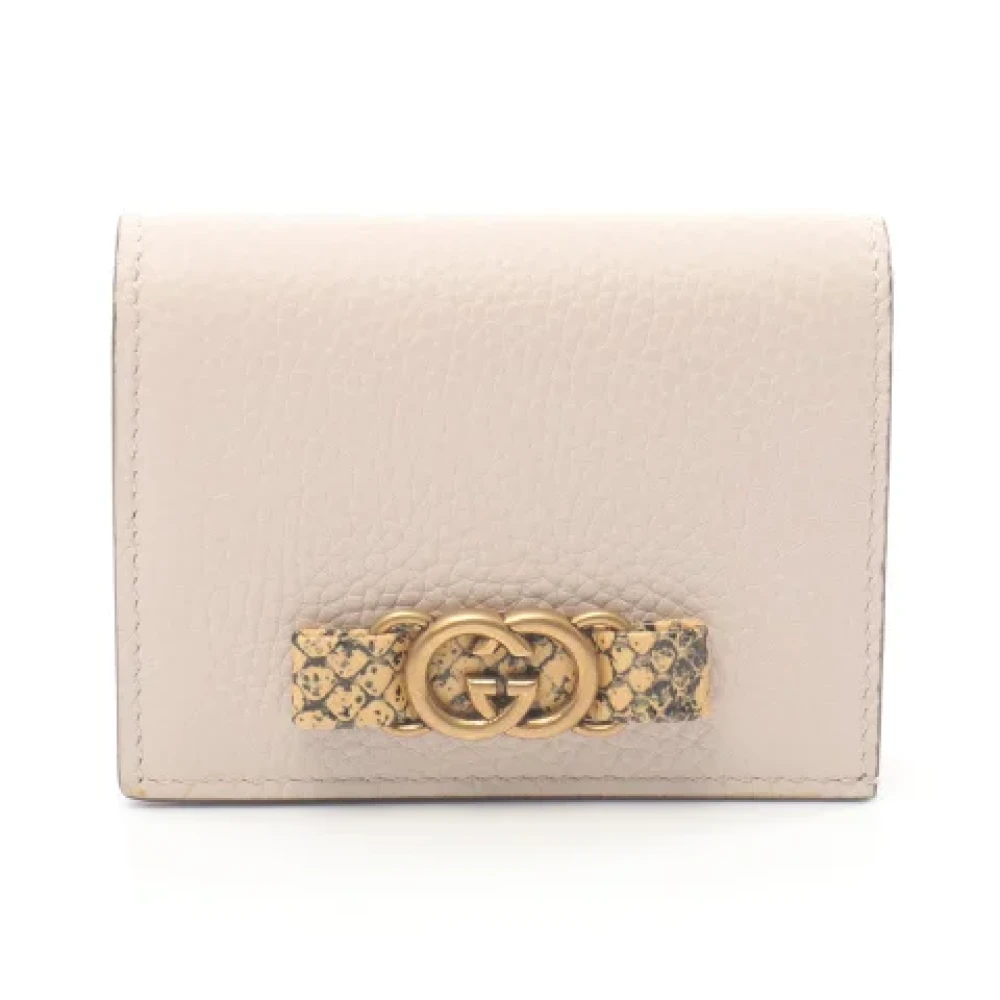 Gucci Vintage Pre-owned Leather wallets Beige Dames