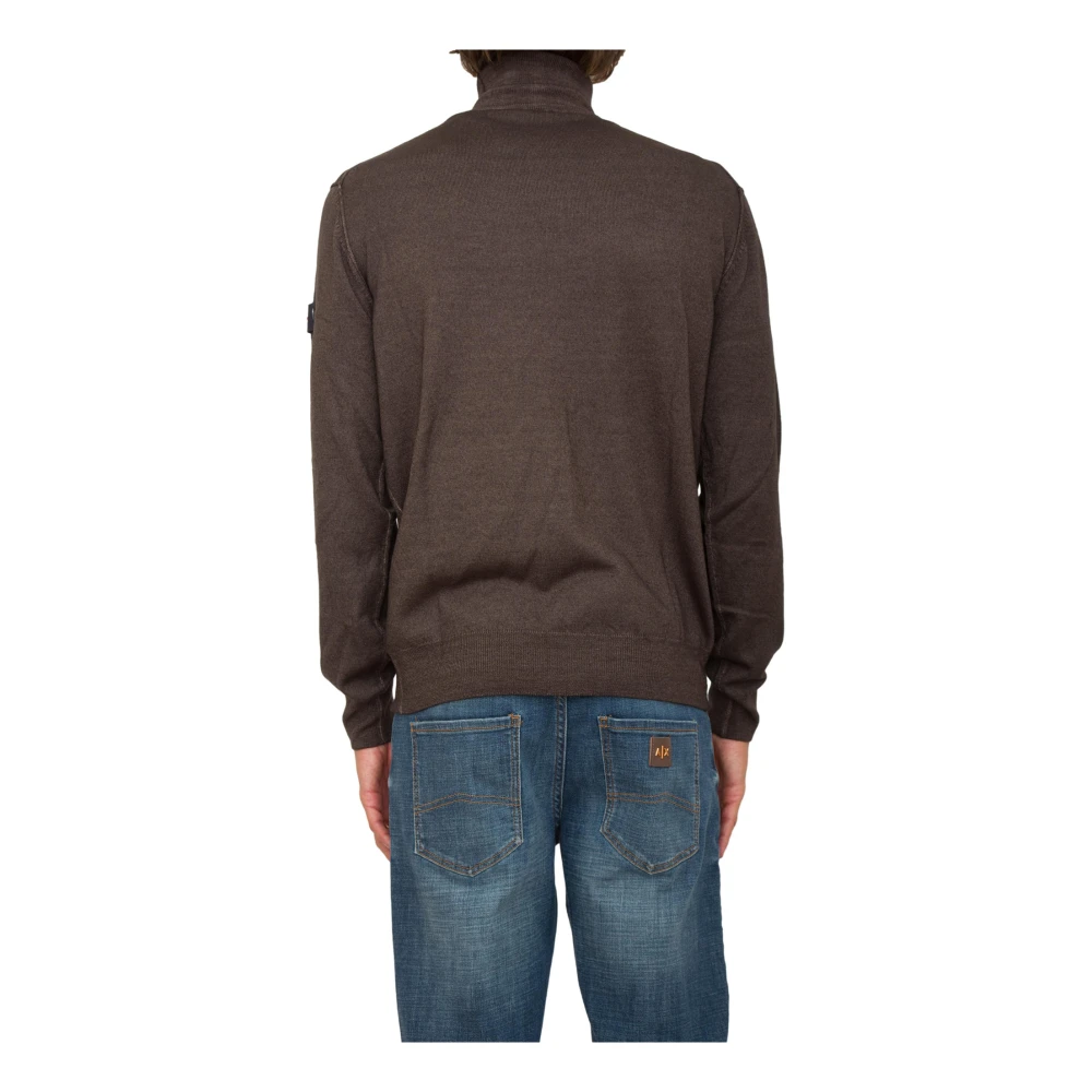 Peuterey Bruine Gebreide Trui Brown Heren