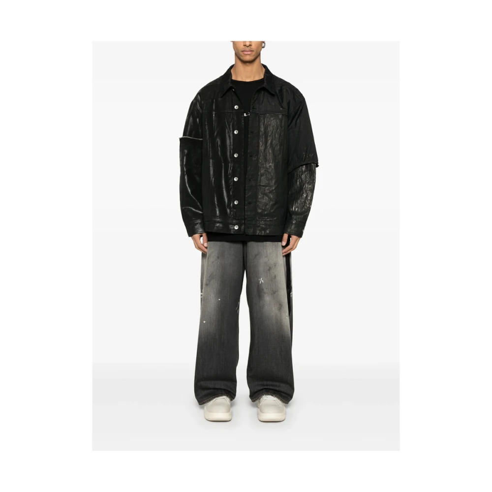 Rick Owens Zwarte Shadow buitenkleding met knoopsluiting Black Heren