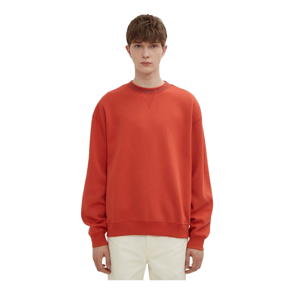 Acne Studios Men's Orange Logo Motif Sweatshirt