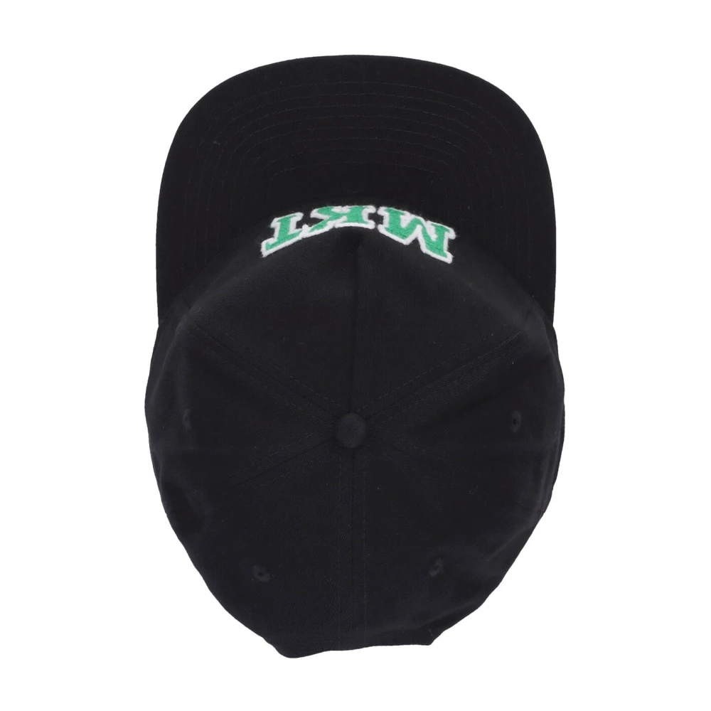 Market Zwarte Platte Klep 5 Panel Black Heren