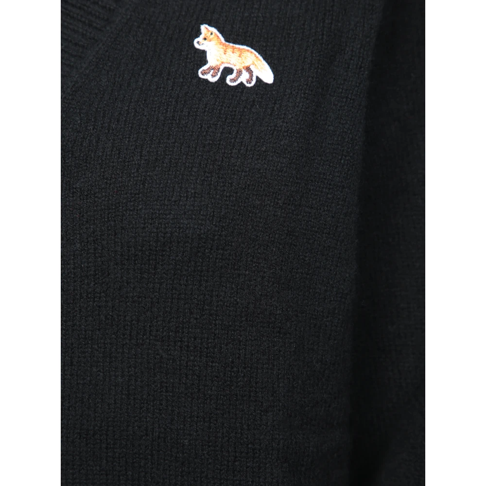 Maison Kitsuné Zwarte Cardigan Sweater Aw24 Black Dames