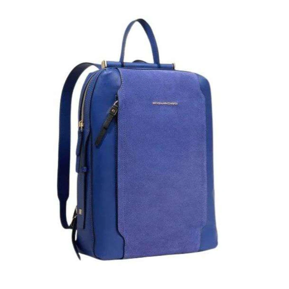 Piquadro Leren rugzak Blue Unisex