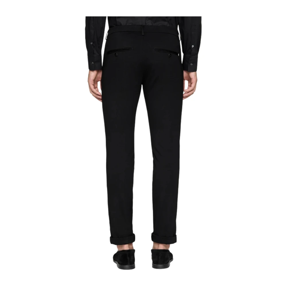 Dondup Zwarte Slim Chino Broek Black Heren