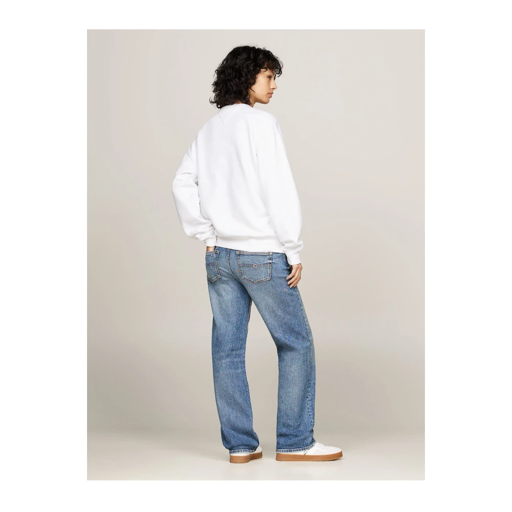 Tommy Jeans ML Logo Katoenen Sweatshirt White Dames