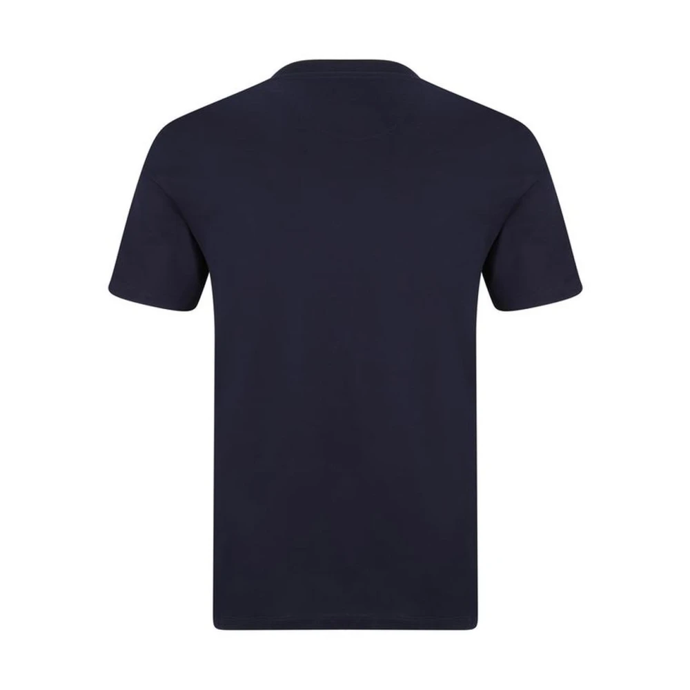PS By Paul Smith Geribbelde Crew Neck Katoenen T-shirt Blue Heren