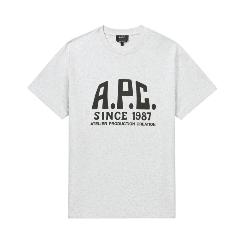 A.p.c. Print Label T-shirt Gray Dames