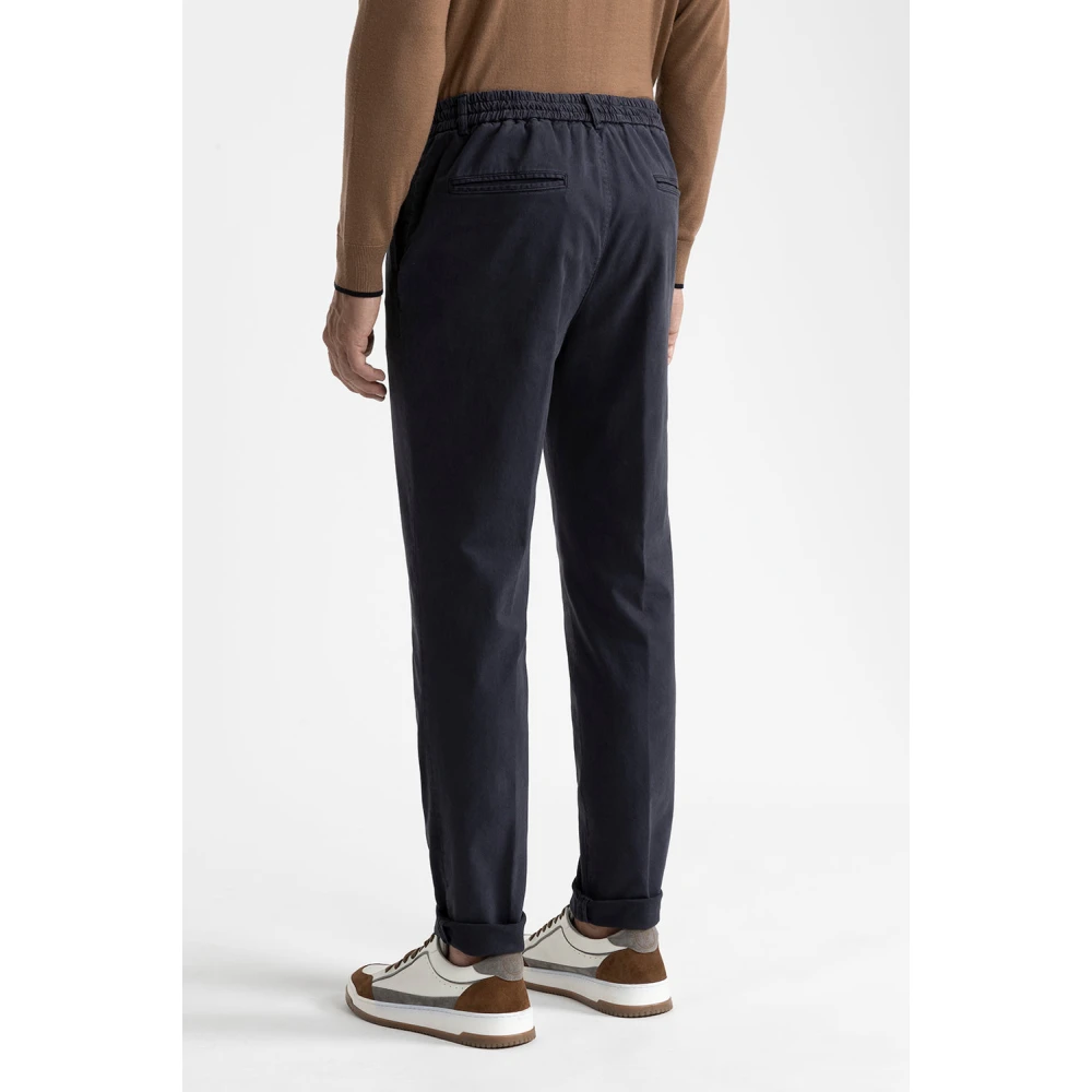 PESERICO Katoen tencel en zijden joggers Blue Heren
