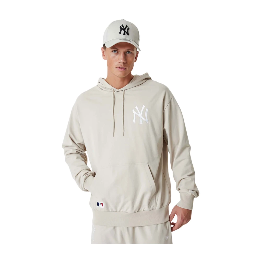 New Era Essential League Hoodie Beige, Herr